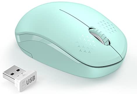 seenda Wireless Mouse, 2.4G Noiseless Mouse with USB Receiver – Portable Computer Mice for PC, Tablet, Laptop with Windows System – Mint Green