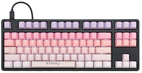taihao Sakura Michi pbt Double Shot keycaps for DIY Gaming Mechanical Keyboard Backlit Caps OEM Profile Light Through ISO UK (Sakura Michi Set x1)