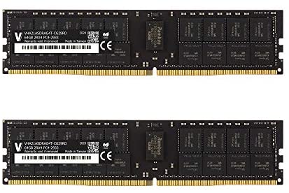 v-Color 128GB (2 x 64GB) Dual Rank 2Rx4 Server Memory Ram Module for Apple Mac Pro 2019 Upgrade DDR4 2933MHz (PC3-23400) ECC Registered DIMM 1.2V CL21 (VHA21ASDRAG4T-CG29RD)