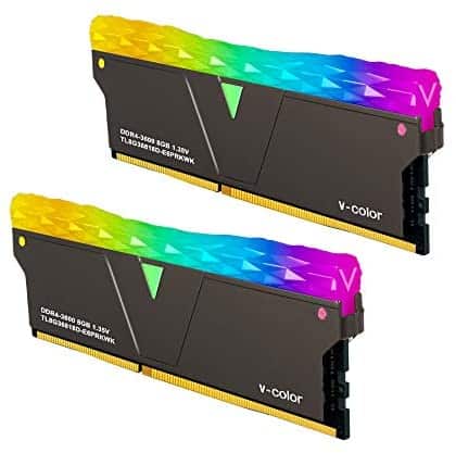 v-Color Prism Pro RGB 16GB (2 x 8GB) DDR4 3600MHz (PC4-28800) Gaming Desktop Memory Module Ram- Jet Black(TL8G36818D-E6PRKWK)