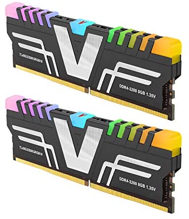 v-Color Prism RGB DDR4 16GB (2 x 8GB) 3200MHz (PC4-25600) CL16 1.35V Desktop Memory Module Ram Upgrade Gaming UDIMM -Grey (TL48G32S8KGRGB16)