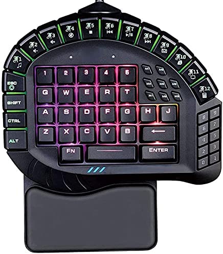 wasd One-Hand Mechanical Gaming Keyboard Portable 60-Key Keyboard Game Controller