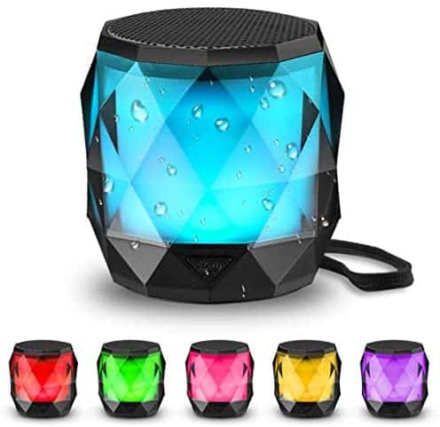 LFS Portable Bluetooth Speaker with Lights, Night Light LED Wireless Speaker,Magnetic Waterproof Speaker, 7 Color LED Auto-Changing,TWS Stereo Pairing,Perfect Mini Speaker for Shower, Home, Outdoor
