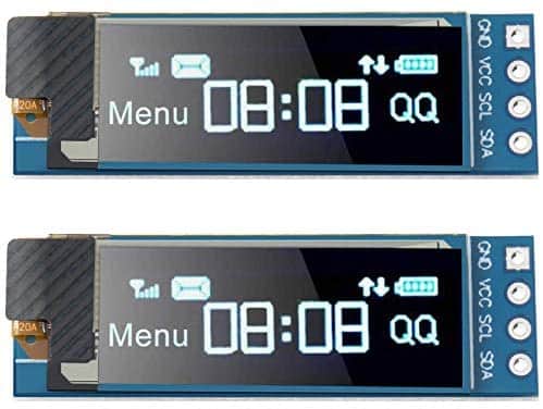 2 Pieces I2C Display Module 0.91 Inch I2C OLED Display Module Blue I2C OLED Screen Driver DC 3.3V – 5V