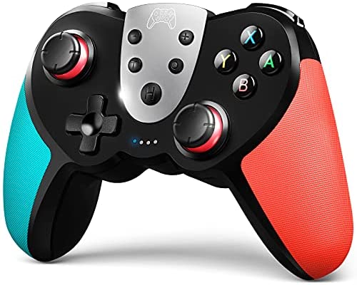 TERIOS Wireless Pro Controller Compatible with Switch,Switch Lite – Premium Joypad for Video Games – 3 Levels of Turbo Speed – NFC Technology–Adjustable Vibration Intensity (Blue & Red)