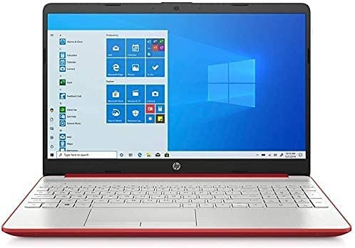 2021 HP 15.6″ HD WLED Laptop, Intel Pentium Gold 6405U Dual-Core Processor, 4GB RAM, 128GB SSD, HDMI, Webcam, Intel UHD Graphics 605, Bluetooth, Wi-Fi, Windows 10 S, Red , with SKYPC 2Weeks Support