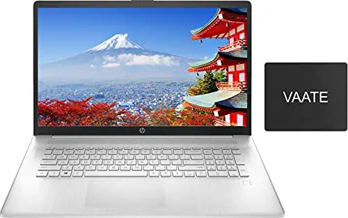 2021 HP 17 Laptop, Newest AMD Ryzen 5 5500U(Beat i7-1065G7) 16GB RAM 512GB SSD, 17.3″ FHD Display, Webcam for Zoom, HDMI, Wi-Fi, Lightweight Thin Design, Win 10-Free Windows 11 Upgrade| VAATE Bundle