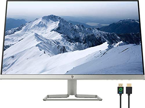 2021 Newest HP 31.5 Inch FHD 1080p IPS LED Monitor, HDMI & VGA Ports, (Silver & Black) + Nly 4K HDMI Cable Bundle