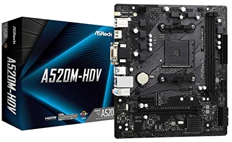 ASRock A520M-HDV Supports 3rd Gen AMD AM4 Ryzen/Future AMD Ryzen Processors(3000 and 4000 Series Processors) Motherboard