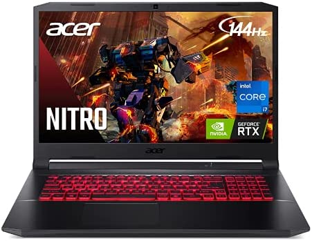 Acer Nitro 5 AN517-54-77KG Gaming Laptop | Intel Core i7-11800H | NVIDIA GeForce RTX 3050Ti Laptop GPU | 17.3″ FHD 144Hz IPS Display | 16GB DDR4 | 1TB NVMe SSD | Killer Wi-Fi 6 | Backlit Keyboard