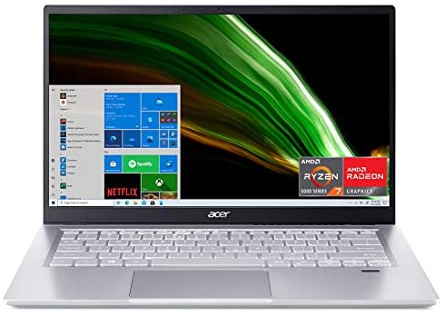 Acer Swift 3 Thin & Light Laptop | 14″ Full HD IPS 100% sRGB Display | AMD Ryzen 7 5700U Octa-Core Processor | 8GB LPDDR4X | 512GB NVMe SSD | WiFi 6 | Backlit KB | FPR | Amazon Alexa | SF314-43-R2YY