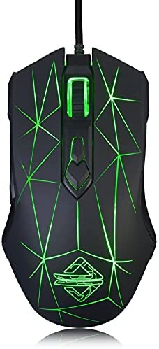 Ajazz AJ52 Watcher RGB Gaming Mouse, Programmable 7 Buttons, Ergonomic LED Backlit USB Gamer Mice Computer Laptop PC, for Windows Mac OS Linux, Star Black
