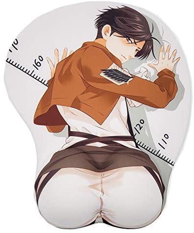 Attack on Titan Levi Anime Mouse Pads with Wrist Rest Gaming 3D Mousepads 2Way Skin (Levi)