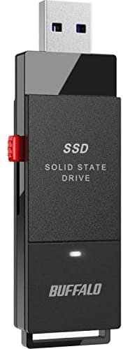 BUFFALO External SSD 1TB – Up to 600MB/s – USB-C – USB-A – USB 3.2 Gen 2 (Compatible with PS4 / PS5 / Windows/Mac) – External Solid State Drive Stick – ‎‎SSD-PUT1.0U3B