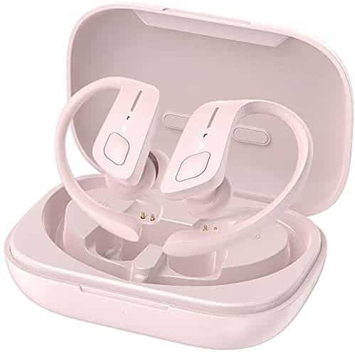 Bluetooth Headphones Wireless Earbuds Sports 35H Play Time Earphones IPX7 Waterproof with Charging Case for Running Gym Outdoor Pink