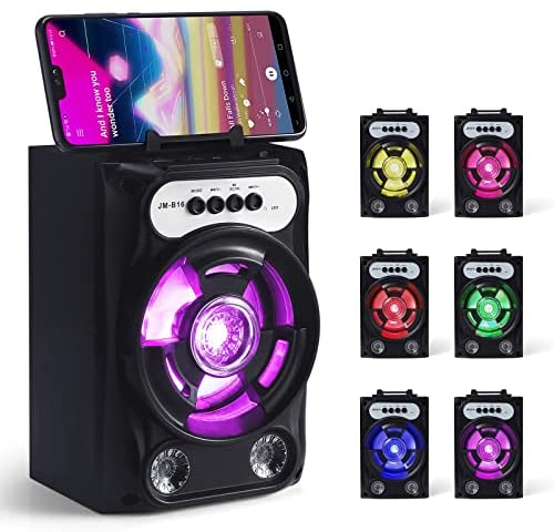 Bluetooth Speaker, Upgraded Portable Wireless Speaker with FM Radio, with Party Lights, Speaker Bluetooth for Home, Travel, Outdoor