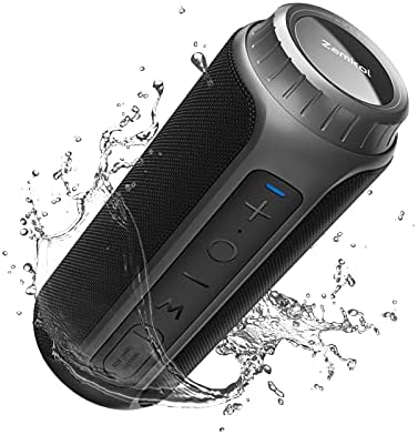 Bluetooth Speakers, Zamkol ZK202 Portable Wireless Speaker with 30W Loud Sound, IPX6 Waterproof, Bluetooth 5.0, Enhanced Bass, Dual Pairing, Outdoor, Black