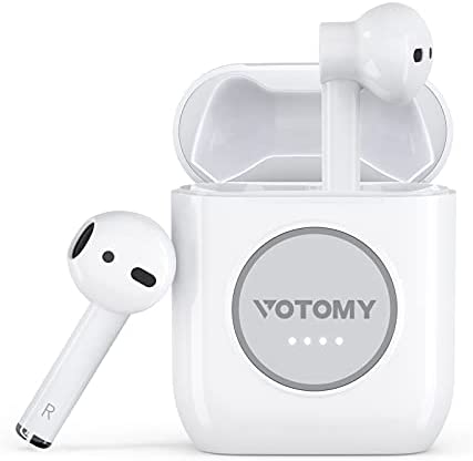 Bluetooth Wireless Earbuds,Votomy TWS Wirelss earhpnes Stereo Sound with 45H Playtime & Power Display, Dual 13MM Mic Driver, Sweat Proof Bluetooth 5.0 Headphones in Ear, Type-C Charging for Sport