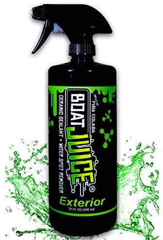 Boat Juice – Exterior Cleaner – Ceramic SiO2 Sealant – Water Spot Remover – Gloss Enhancer – Pina Colada Scent – 32oz Sprayer Bottle