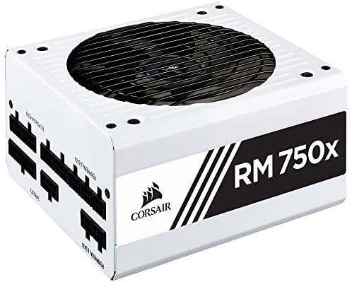 CORSAIR RMX White Series (2018), RM750x, 750 Watt, 80+ Gold Certified, Fully Modular Power Supply – White (Renewed)