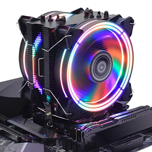 CPU Cooler RGB Black Edition CPU Air Cooler, H120D RGB Fan, 6 CD 2.0 Heatpipes for AMD Ryzen/Intel LGA1151 – Black