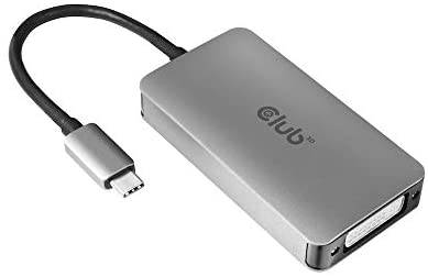 Club 3D CAC-1510-A USB C to Dual Link DVI-D Adapter HDCP Off for Apple Cinema Displays, 3840×2160@30hz, 2560×1600@60Hz