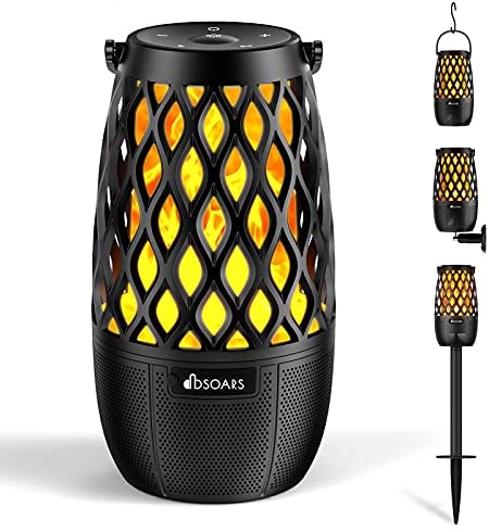 DBSOARS Bluetooth Speaker, Outdoor Torch Light Speaker, Multi Sync Up to 100 Speakers, Portable Wireless Party Gift Atmosphere LED Flame Speaker for Home Decorations Garden Patio, Pole/Wall Mount/Hook