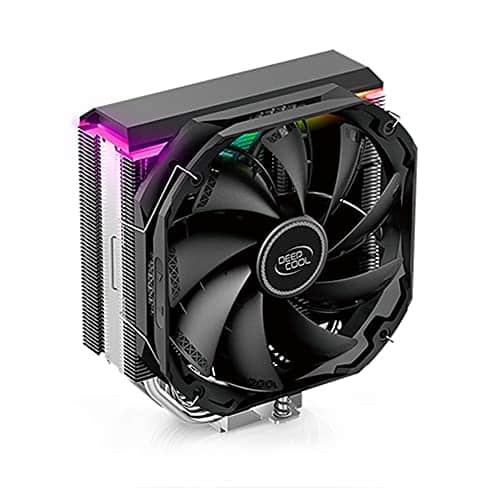 DEEPCOOL AS500 CPU Air Cooler, Universal RAM Height Compatibility, 140mm PWM Fan, A-RGB Top Cover, 5 Heat Pipe Design for Intel Core/AMD Ryzen CPUs