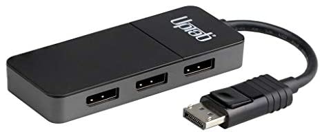 DisplayPort to 3 Port DisplayPort MST Hub UPTab 3X 4K at 60Hz HDR Adapter, DisplayPort 1.4 Hub to Triple Display Adapter MST Hub for Windows PC or Laptop (Not for Mac OS)