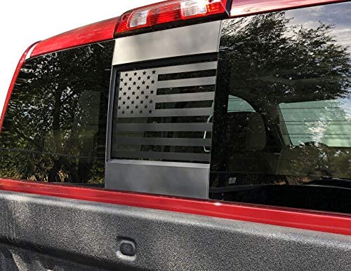 Elevated Auto Styling- Rear Middle Window American Flag Fits Chevy Silverado Sierra 2004-2018 (Black)