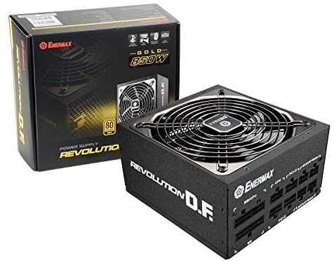 Enermax Revolution DF 850W – 80 PLUS Gold Certified PSU, Full-Modular Power Supply, 135mm Silent Fan, Black Flat Cable, ATX Compact 160mm Size, 7 Year Warranty