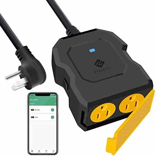 Etekcity ESO15-TB Outdoor Smart Plug WiFi Outlet with 2 Sockets, Works with Alexa & Google Home, Small, Black