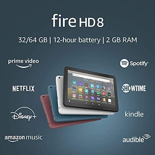 Fire HD 8 tablet, 8″ HD display, 32 GB, latest model (2020 release), designed for portable entertainment, Black