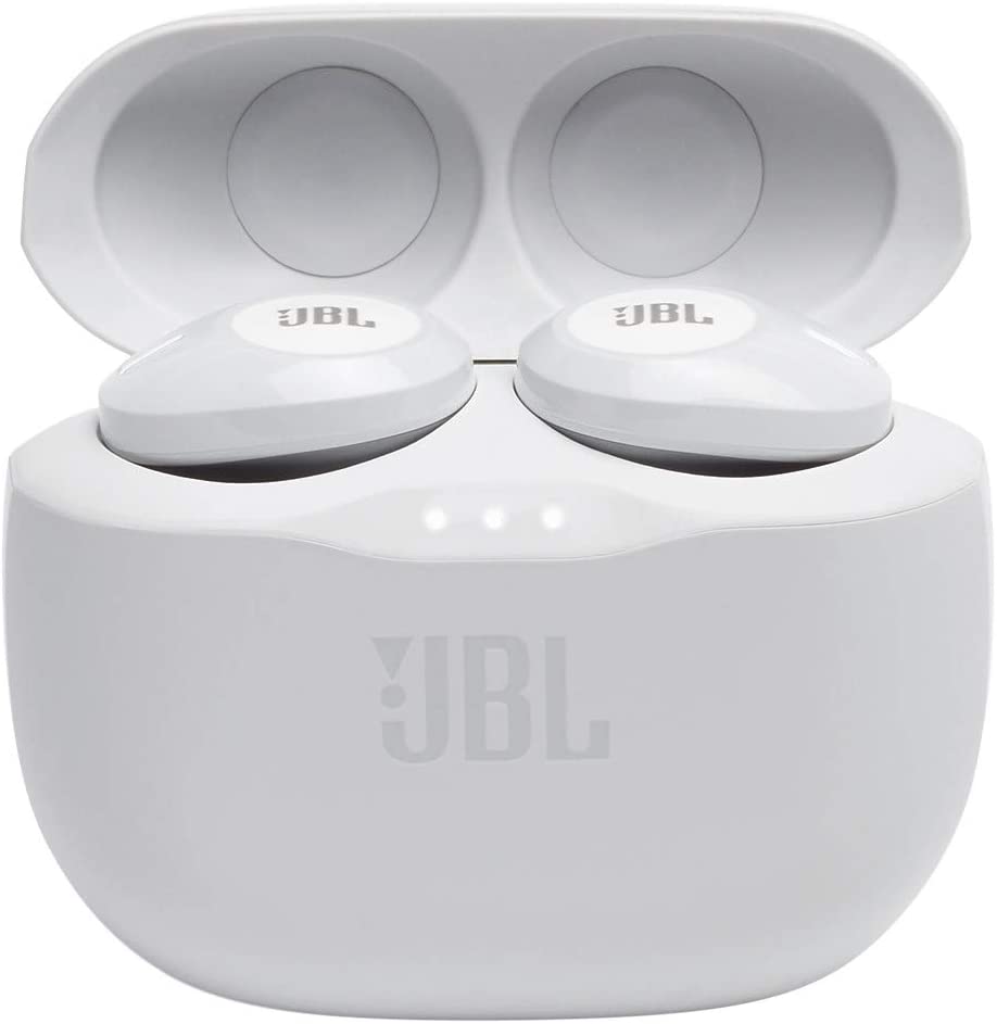 JBL Tune 125TWS True Wireless In-Ear Headphones – JBL Pure Bass Sound, 32H Battery, Bluetooth, Fast Pair, Comfortable, Wireless Calls, Music, Native Voice Assistant (White)
