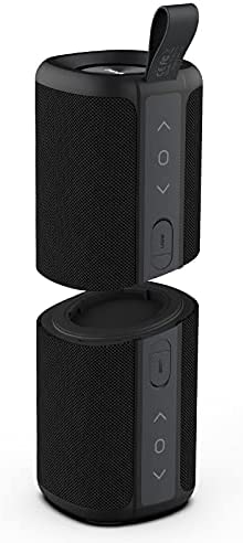 Kove Commuter 2 – Black Bluetooth Speakers, Portable, Wireless with HD Louder Volume, Deep Bass Subwoofer, Microphone, IPX7 Waterproof – Perfect Boom Box for Home, Outdoor or Travel