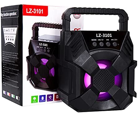 LMDXCARE Bluetooth Speaker Wireless with TWS Function – FM Radio Rechargeable Speaker Mini Speaker with Party Lights