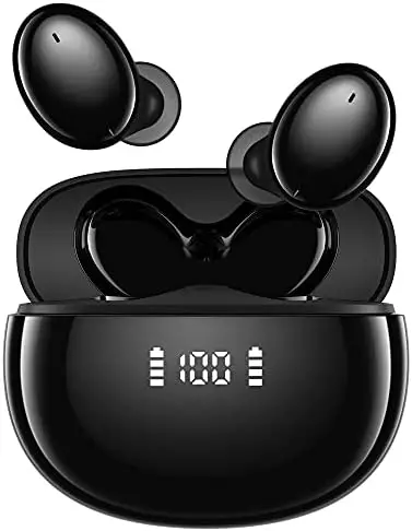 Losei Wireless Earbuds 4 Mics Call Noise Canceling & Wireless Charging Case, IPX7 Waterproof Bluetooth Headphones & 30Hours Playtime Headset, in-Ear Stereo Mini Cordless Earphones for iPhone/Android