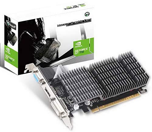 MAXSUN GEFORCE GT 710 2GB Video Graphics Card GPU, Support DirectX 12 OpenGl 4.5, Low Profile, Low Consumption, VGA, DVI-D, HDMI, HDCP, Silent Passive Fanless Cooling System