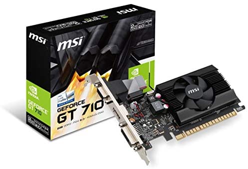 MSI Gaming GeForce GT 710 2GB GDRR3 64-bit HDCP Support DirectX 12 OpenGL 4.5 Single Fan Low Profile Graphics Card (GT 710 2GD3 LP) (Renewed)