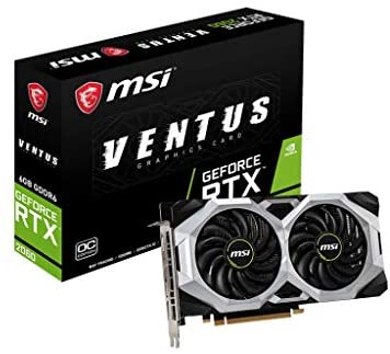MSI Gaming GeForce RTX 2060 6GB GDRR6 192-bit HDMI/DP Ray Tracing Turing Architecture VR Ready Graphics Card (RTX 2060 Ventus 6G OC)