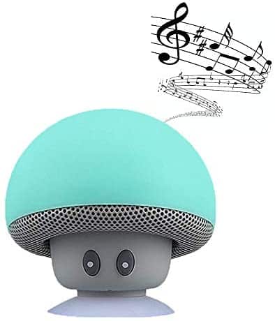 Mushroom Speaker Portable Mini Portable Wireless Bluetooth Small Speaker with Mic and Suction Cup for iPhone/Ipad/Smartphones Bluetooth Devices – Cyan