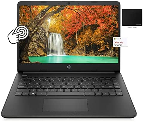 Newest HP 14″ Thin Light Touchscreen Laptop, AMD Dual-Core 3020e CPU, 8GB RAM, 192GB Storage(64GB eMMC+128GB SSD), Webcam, 1-Year Office, Win 10 Bundle with GalliumPi Mousepad (Black)