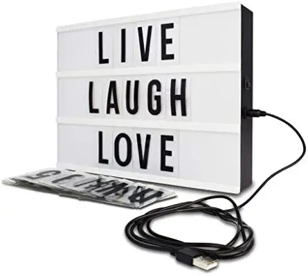 Northpoint Cinema Style 10-LED Home Decor Large Light Box with 109 Letters and Characters, Wall Mounted or Tabletop, Battery or USB Powered