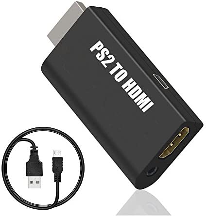 PS2 to HDMI Converter Adapter, Sartyee Video Converter PS2 to HDMI Converter with 3.5mm Audio Output for HDTV HDMI Monitor Supports All PS2 Display Modes