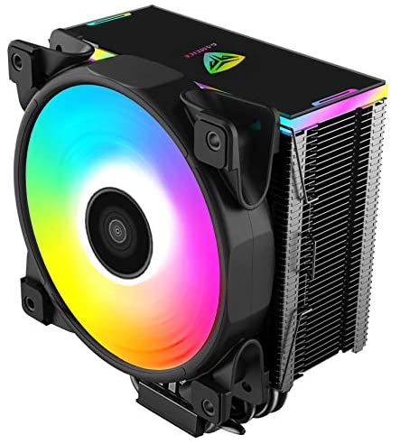 Pccooler GI-D56A CPU Cooler Dawn Series | Silent PWM RGB Fan 120mm | E-Sports Plexiglass Top Cover Sync with ARGB Lights | 5 Heat Pipes | TDP160W Super Heat Dissipation for Intel i7/i5/i3, AMD Series