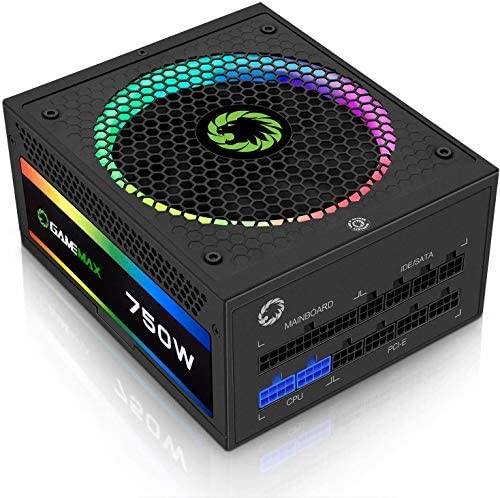Power Supply 750W Fully Modular 80+ Gold Certified with ARGB Light Mode, G750-RGB
