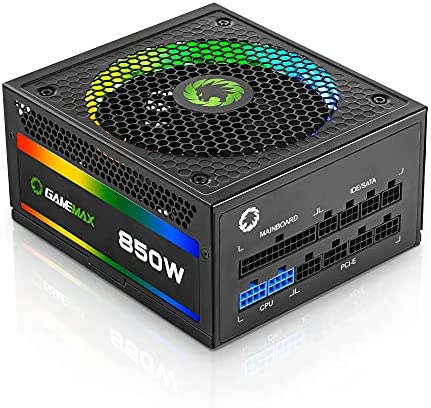 Power Supply 850W Fully Modular 80+ Gold Certified with RGB Light Mode