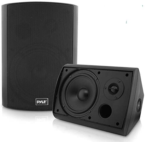 Pyle Pair of Wall Mount Waterproof & Bluetooth 6.5” Indoor/Outdoor Speaker System, with Loud Volume and Bass. (Pair, Black. PDWR62BTBK)