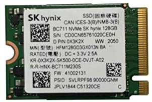 SK hynix BC711 128GB PCIe NVMe M.2 2230 Gen 3 x 4 SSD, 0X3K2X, HFM128GD3GX013N, OEM Package