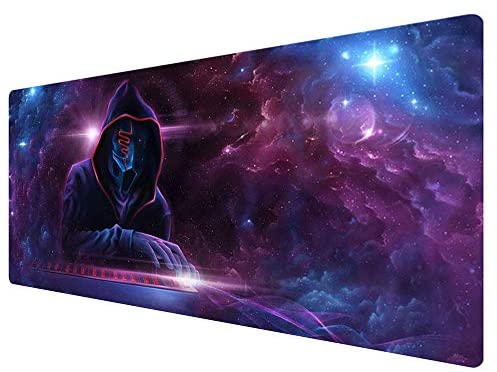 SZSOLI Extended Gaming Mouse Pad with Stitched Edges, Larger XXL Mousepad (31.5×15.7In), Desk Pad Keyboard Mat, Non-Slip Base, for Work & Gaming, Office & Home (D)